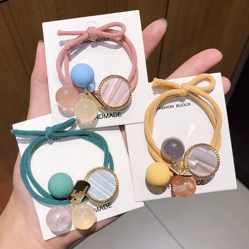Dây cột tóc đính bóng nhiều màu phong cách Hàn Quốc
