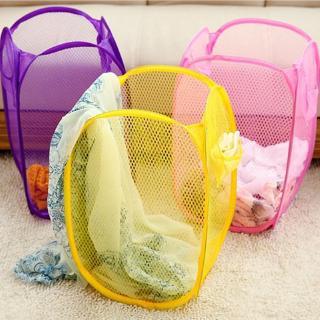 Color mesh folding bag-laundry basket.