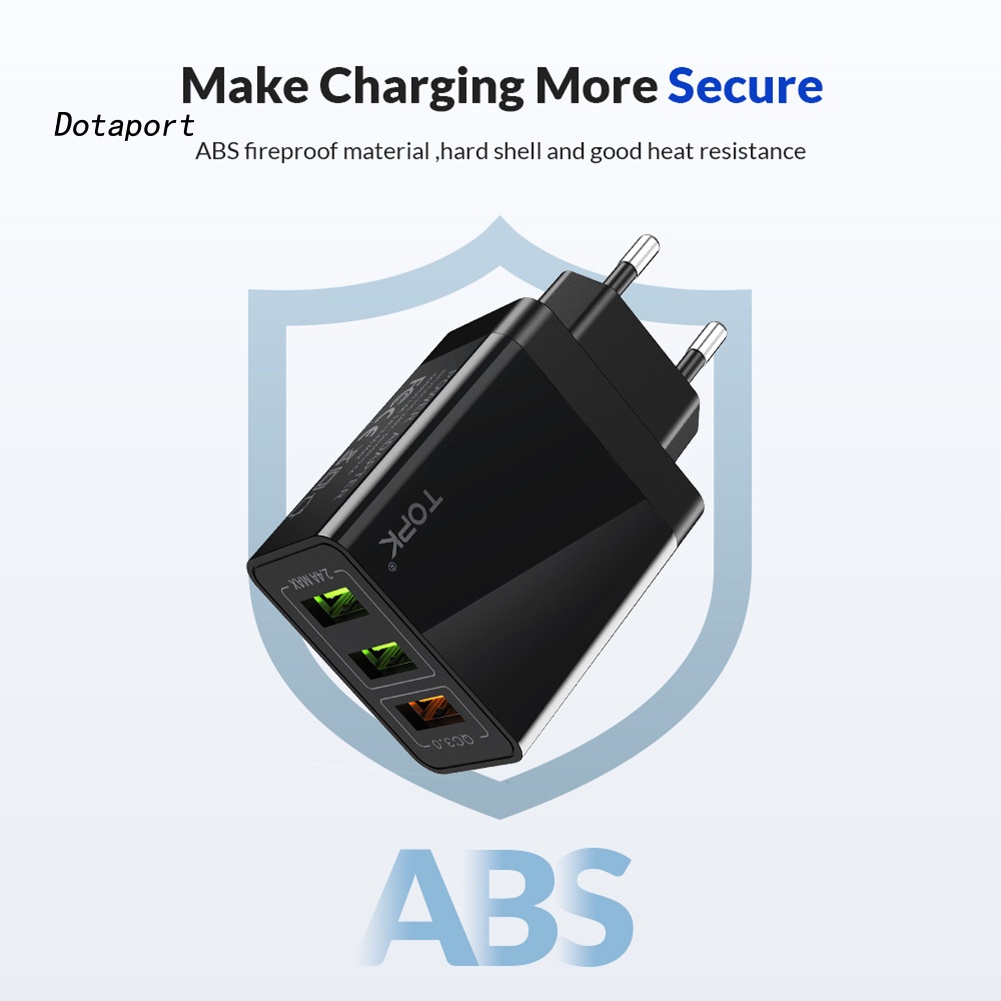 TOPK Củ Sạc Nhanh Doanh Nhân 30w Qc3.0 3 Cổng Usb