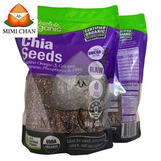 Hạt Chia Úc Tím Absolute Organic Chia Seeds 1Kg Tốt Cho Trí Não