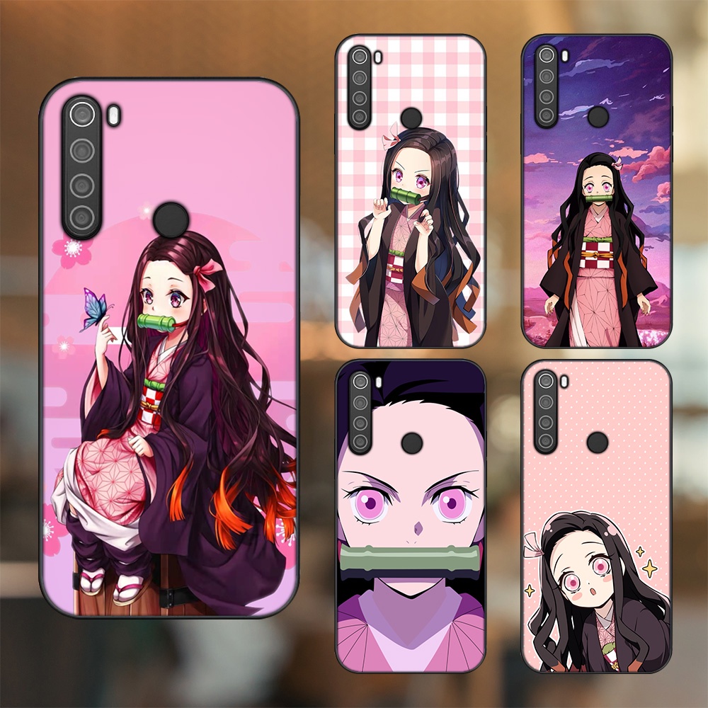 Ốp lưng Xiaomi Redmi Note 8 viền đen in hình Nezuko Kimetsu no Yaiba