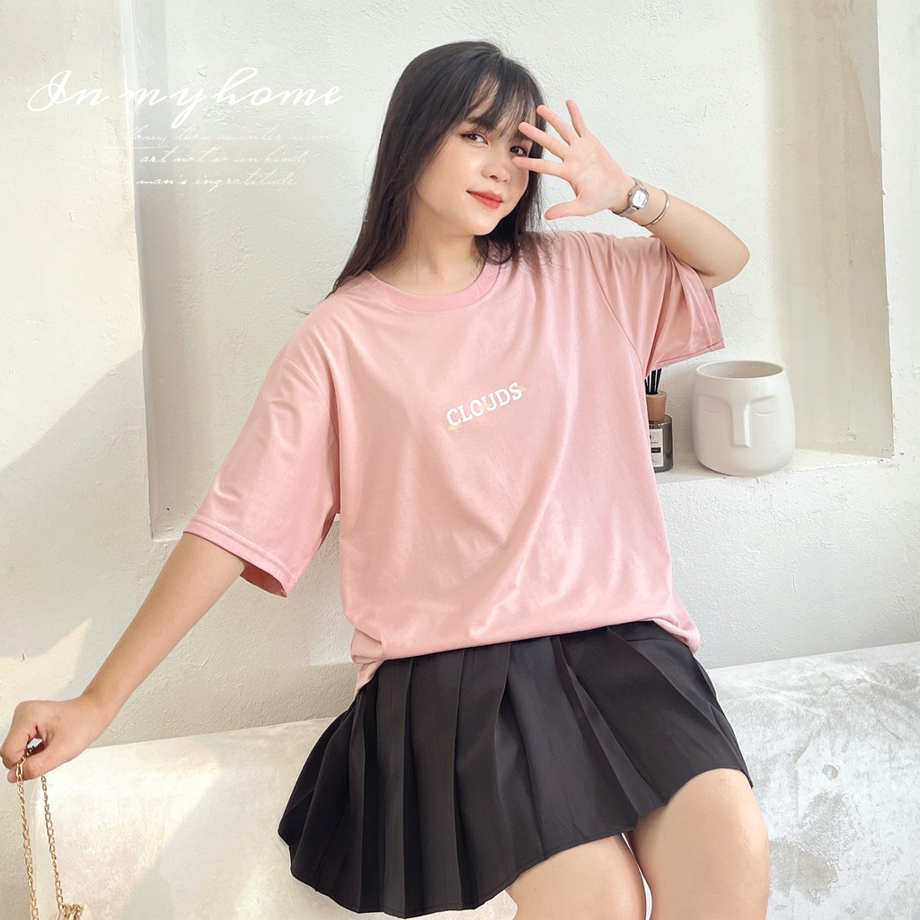 Áo thun tay lỡ in chữ CLOUDS nhiều màu form rộng ulzzang basic - Made by Toneontone TOT