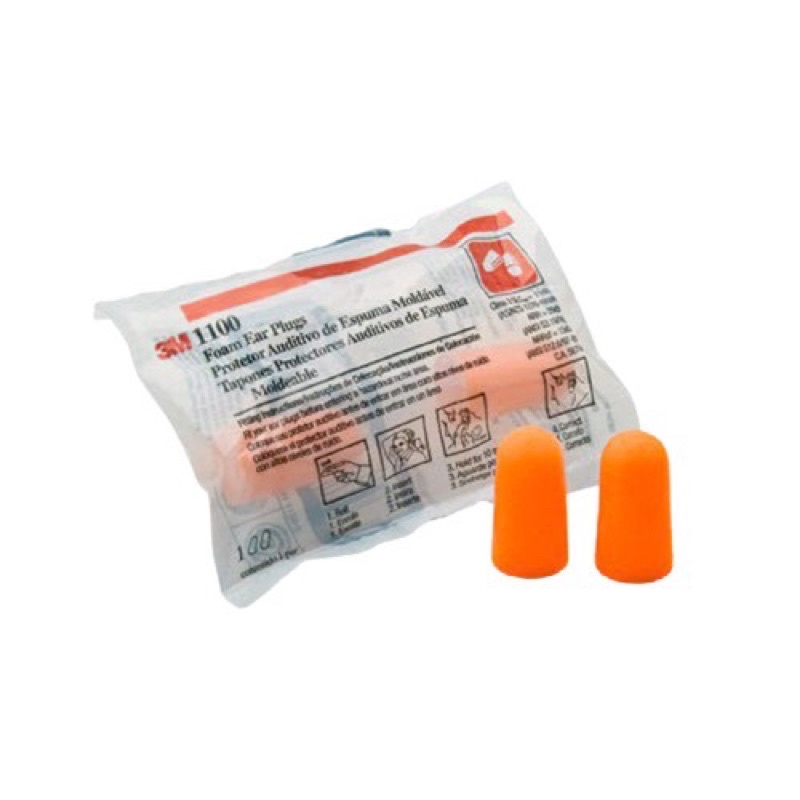 01 đôi 3M 1100- NÚt bịt TAI CHỐNG ỒN, CÁCH ÂM KHÔNG DÂY LOẠI 1100 - Dạng nút Bọt biển xốp mềm êm tai dùng được cho cả ng