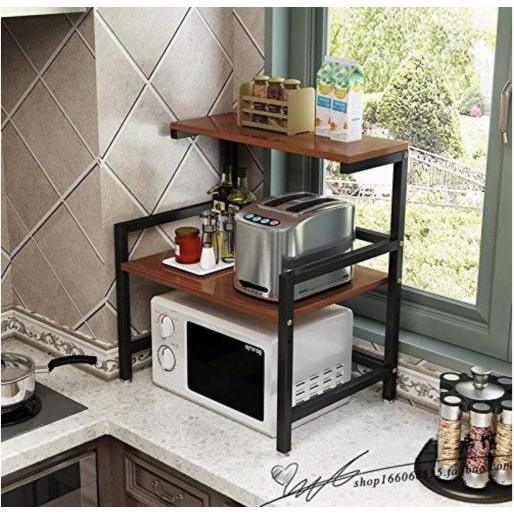 Kệ bếp lò vi sóng 2F Japan Kitchen Gỗ Nâu Đen 55cm 21,7 inch SKU593 Modern Home decor tinh tế