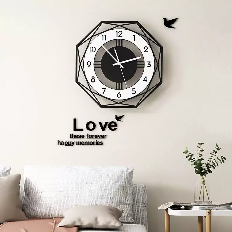 Đồng hồ treo tường ☘️KHÔNG CẦN KHOAN TƯỜNG ☘️ Trang trí phòng khách sang trọng ☘️ Tặng kèm pin và bộ kim thay thế ☘️