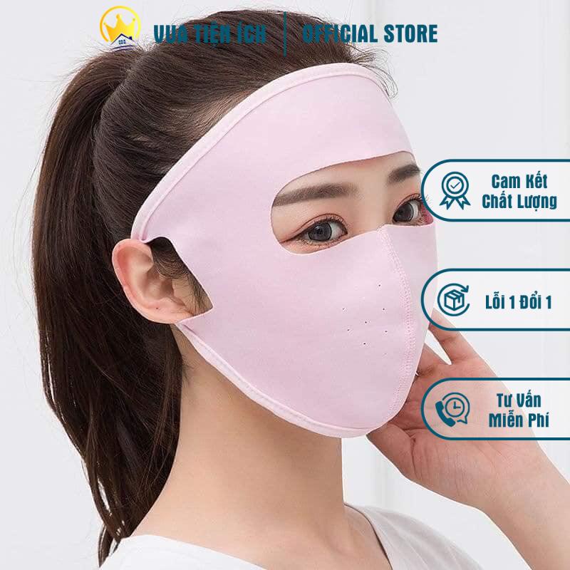 Khẩu trang Ninja chống nắng, vải thun cotton, che kín mặt, trán, thoáng mát