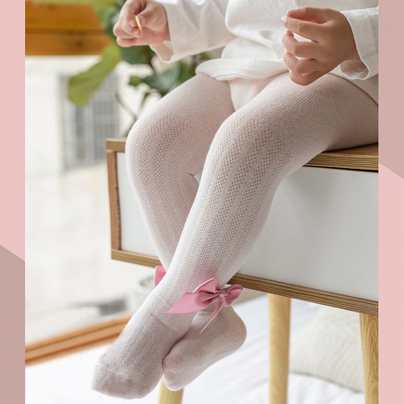 Quần Tất Lưới Đính Nơ Dễ Thương Cho Bé Gái