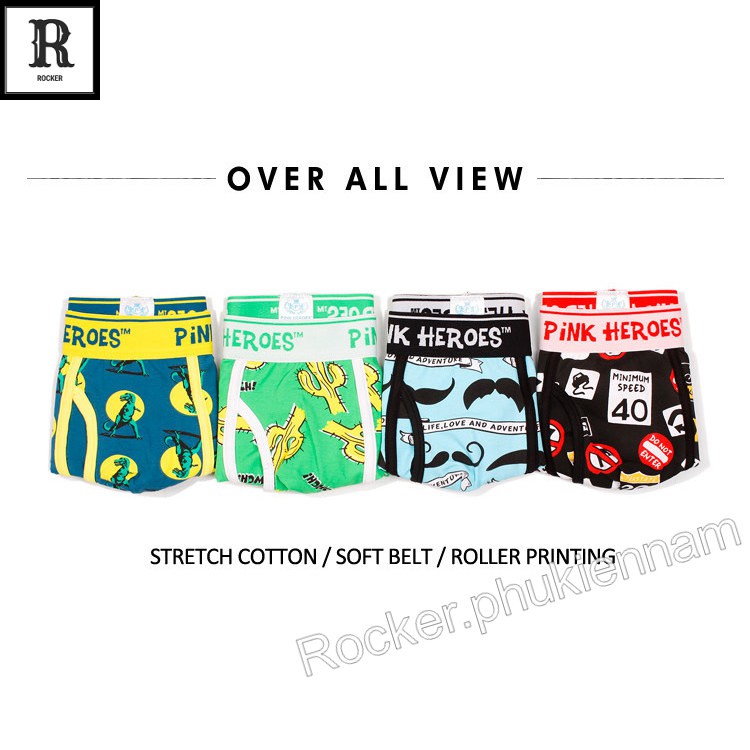 [Combo] SET 4 Quần Lót Nam Cao Cấp - Quần sịp Boxer Họa Tiết S003.2