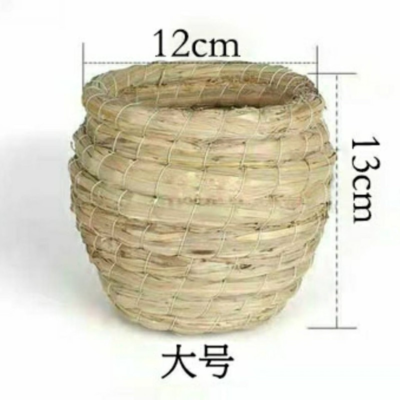 Tổ rơm cho vẹt, chim, chào mào, làm từ sợi rơm tự nhiên thủ công an toàn, dễ thay