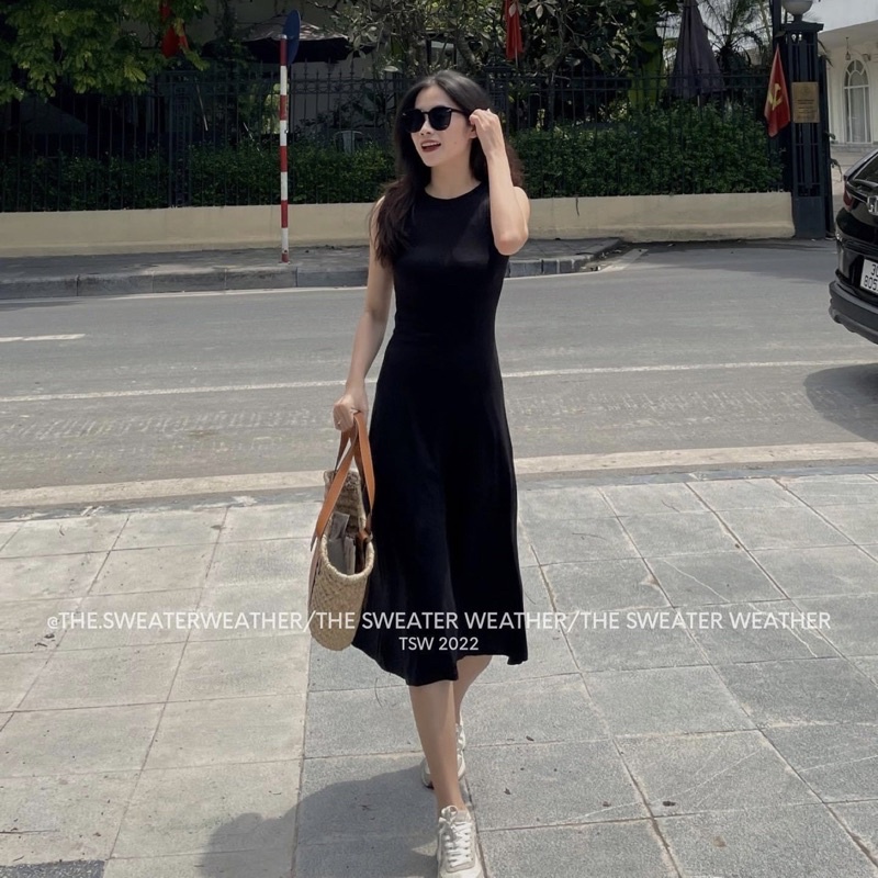 Váy Thun 3 Lỗ Dáng Xoè Co Dãn Thoải Mái, Đầm Maxi Dáng Dài