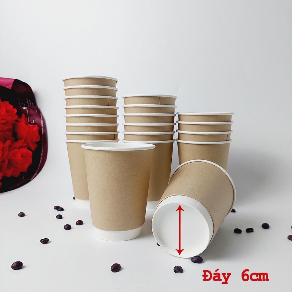 Set 50 chiếc cốc giấy 2 lớp 360ml size 12oz siêu đẹp NHẬP KHẨU HÀN QUỐC