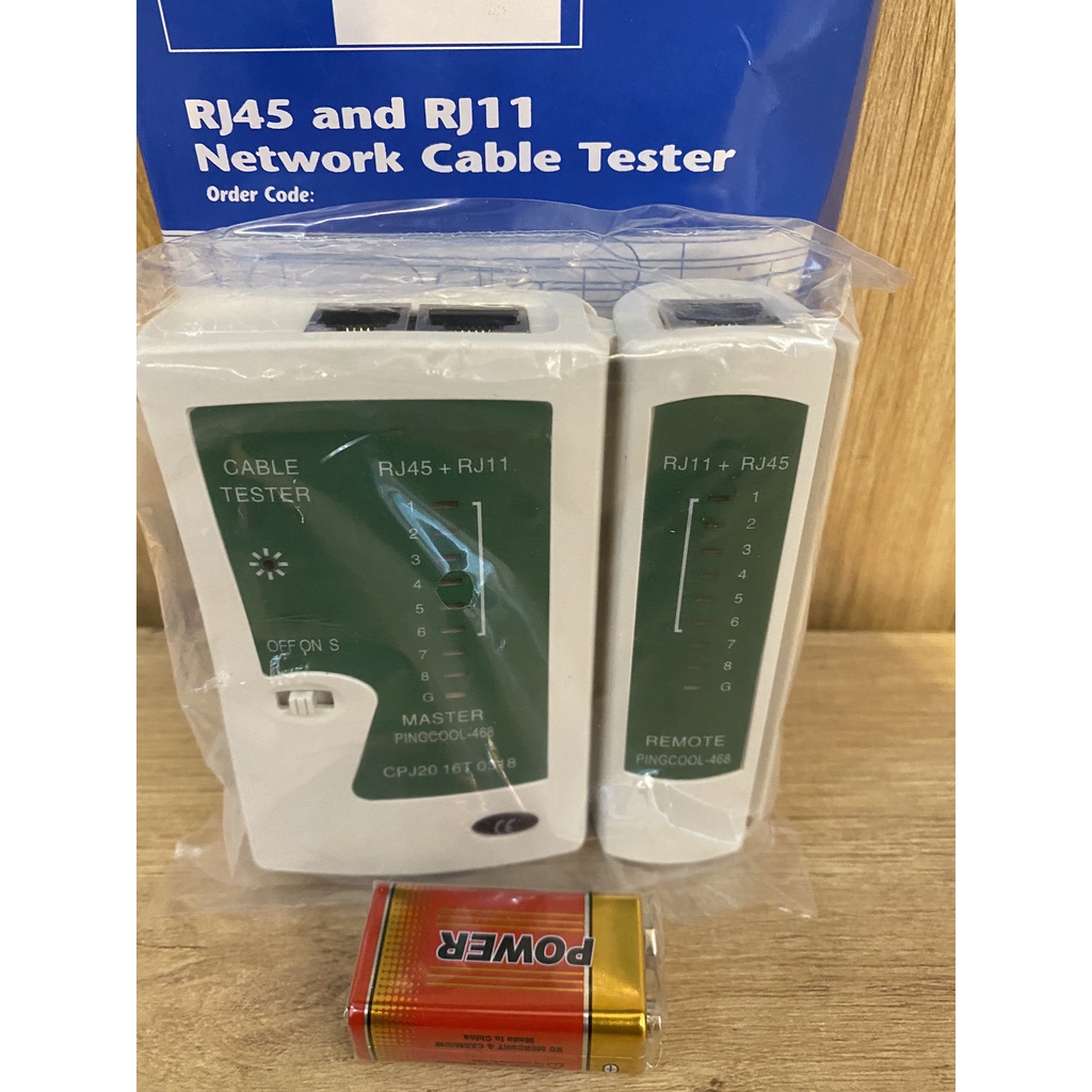 Bộ đo thông mạng, hộp test cáp mạng đa năng RJ-11 RJ-45 tặng kèm pin 9v