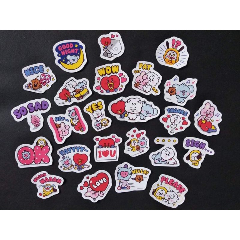 [SET 15] Bộ 24 sticker hình BTS, BT21 Baby - LLD060