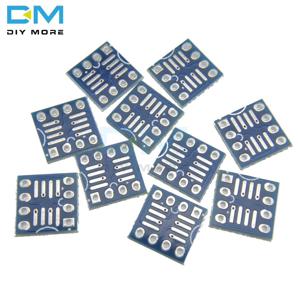 Set 10 Bảng Mạch Chuyển Đổi SOP8 SO8 SOIC8 Sang DIP8 7.62mm Pin Pitch 2.54mm Mới