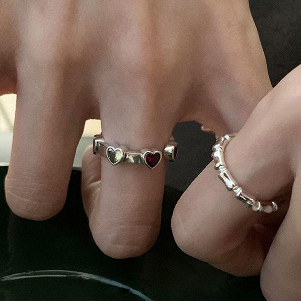 MXGOODS Nhẫn Hình Trái Tim Thiết Kế Đơn Giản Độc Đáo Thời Trang Cho Nữ