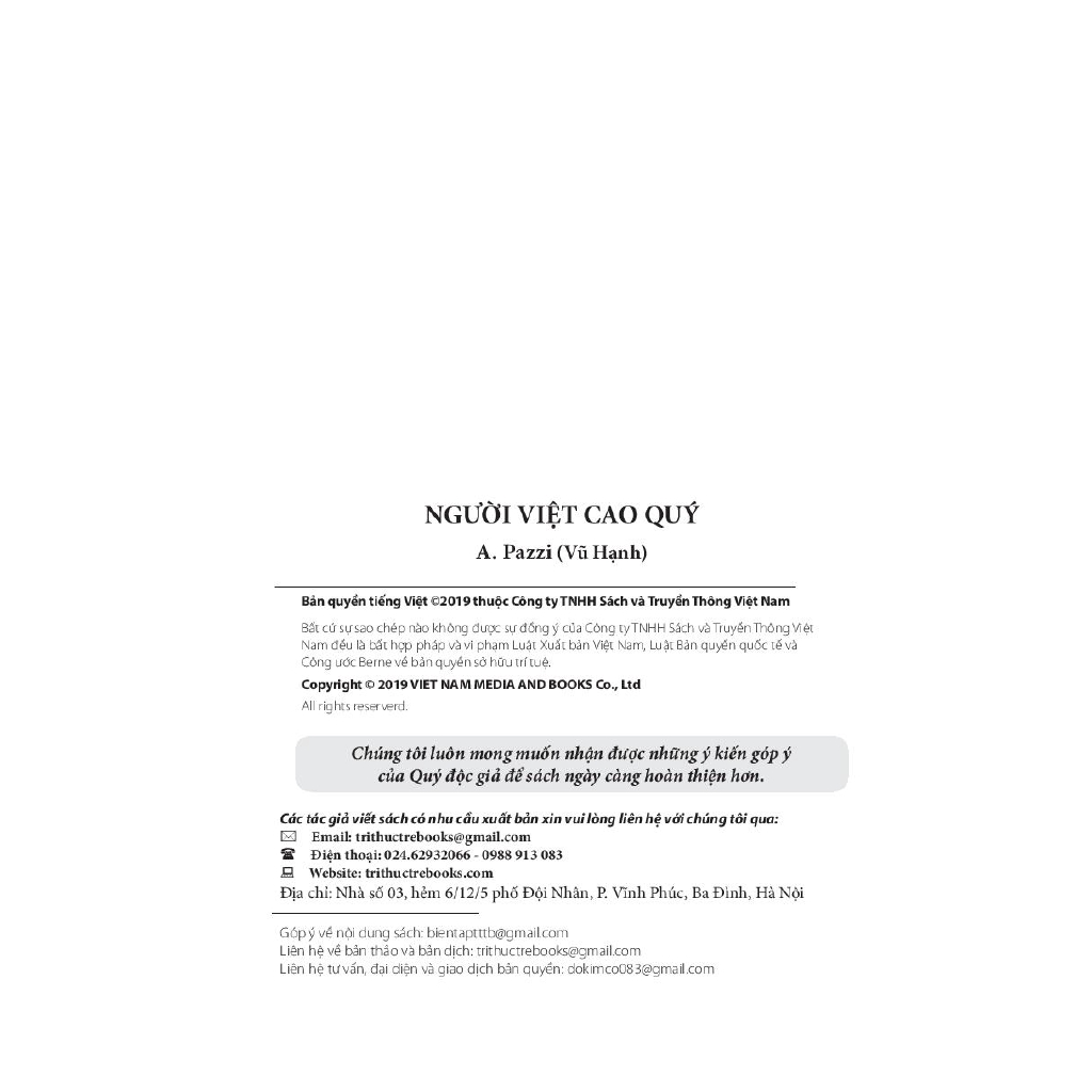 Sách - Người Việt Cao Quý