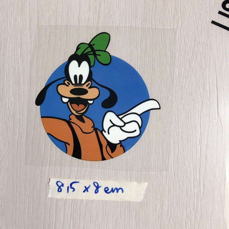 Set 2 sticker hình ủi chú cho goofy
