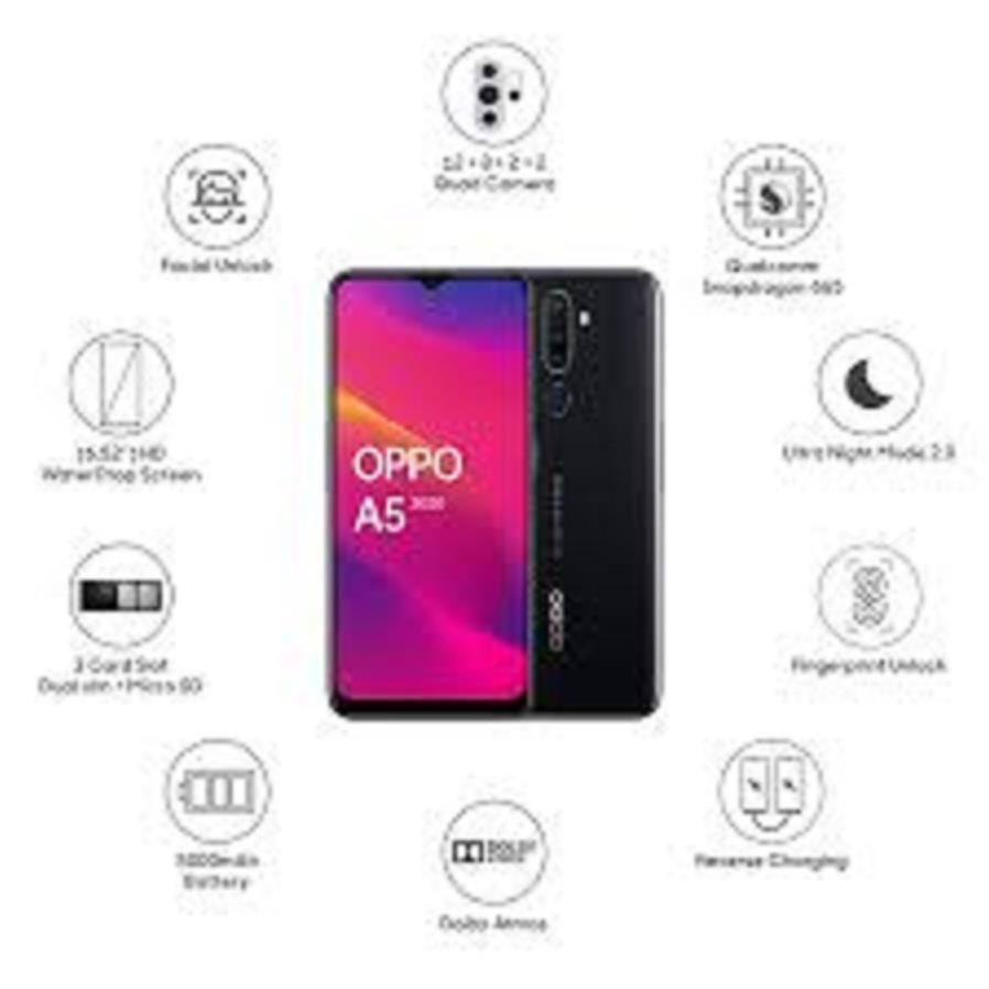 điện thoại Oppo A5 2020 2sim ram 8G bộ nhớ 256G, Màn hình giọt nước 6.5inch, 4 camera sau, Chiến Game mượt mà