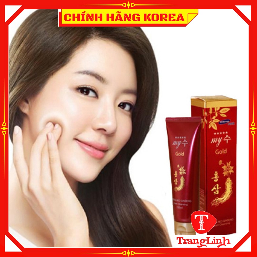 Sữa rửa mặt hồng sâm My Gold hàn quốc, tuýp 120gr - Sữa rửa mặt My Gold chính hãng - tranglinh