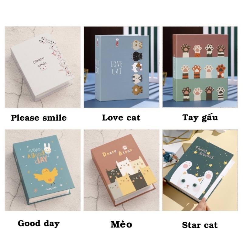 Album ảnh 9x12 đựng 200 tấm bìa giấy cứng đẹp siêu cute để ảnh cho con, ảnh gia đình, làm quà tặng tại Tú Vy Studio