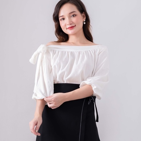 [SIÊU HOT] Áo trễ vai thắt nơ vai 3 màu xinh xắn (ảnh thật phía sau) - Áo hở vai điệu đà