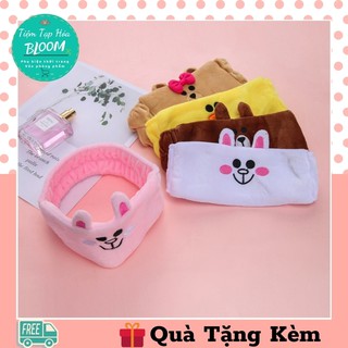Turban 🌼FREE SHIP🌼 Băng Đô Rửa Mặt Hình Gấu Nâu, Vịt Vàng, Thỏ Trắng Bờm Tóc Siêu Đáng Yêu Co Giãn Tốt
