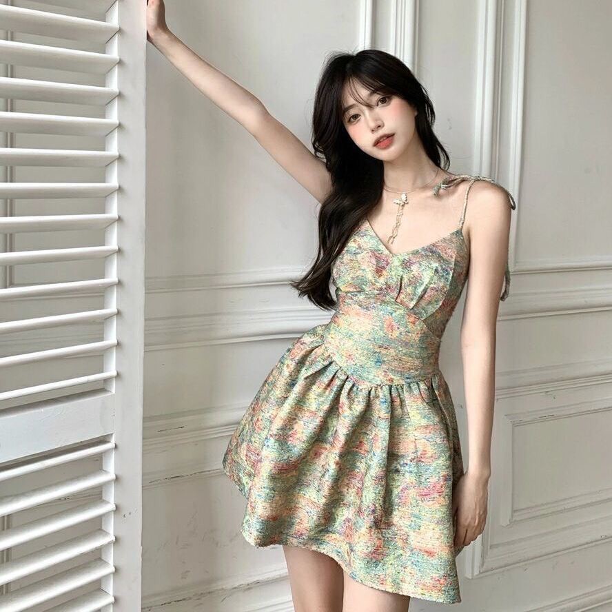 (SẴN S) Váy hai dây retro (Kèm ảnh thật) | BigBuy360 - bigbuy360.vn