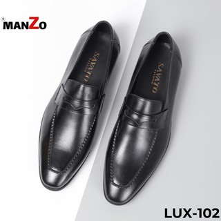 Giày da, giày lười nam công sở màu đen da bóng cao cấp - Lux 102