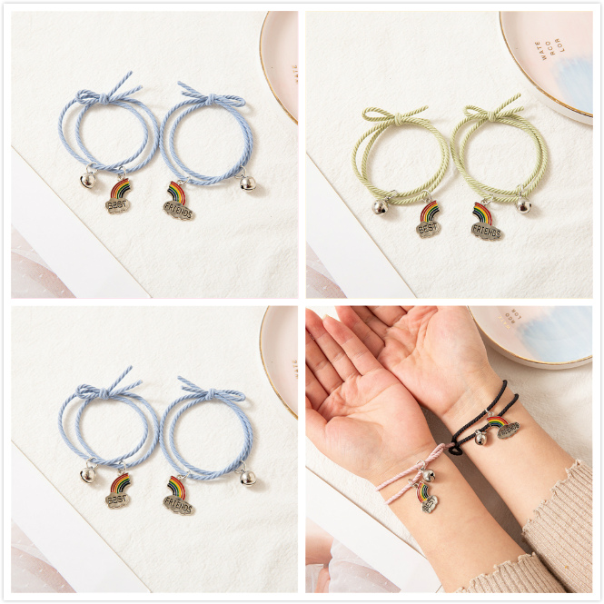 Bộ 2 cái vòng tay tình bạn gắn chuông nhỏ đáng yêu