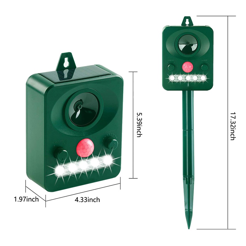 Thiết Bị Đuổi Mèo Bằng Sóng Siêu Âm Có Đèn LED Cảm Biến Chuyển Động Chống Nước