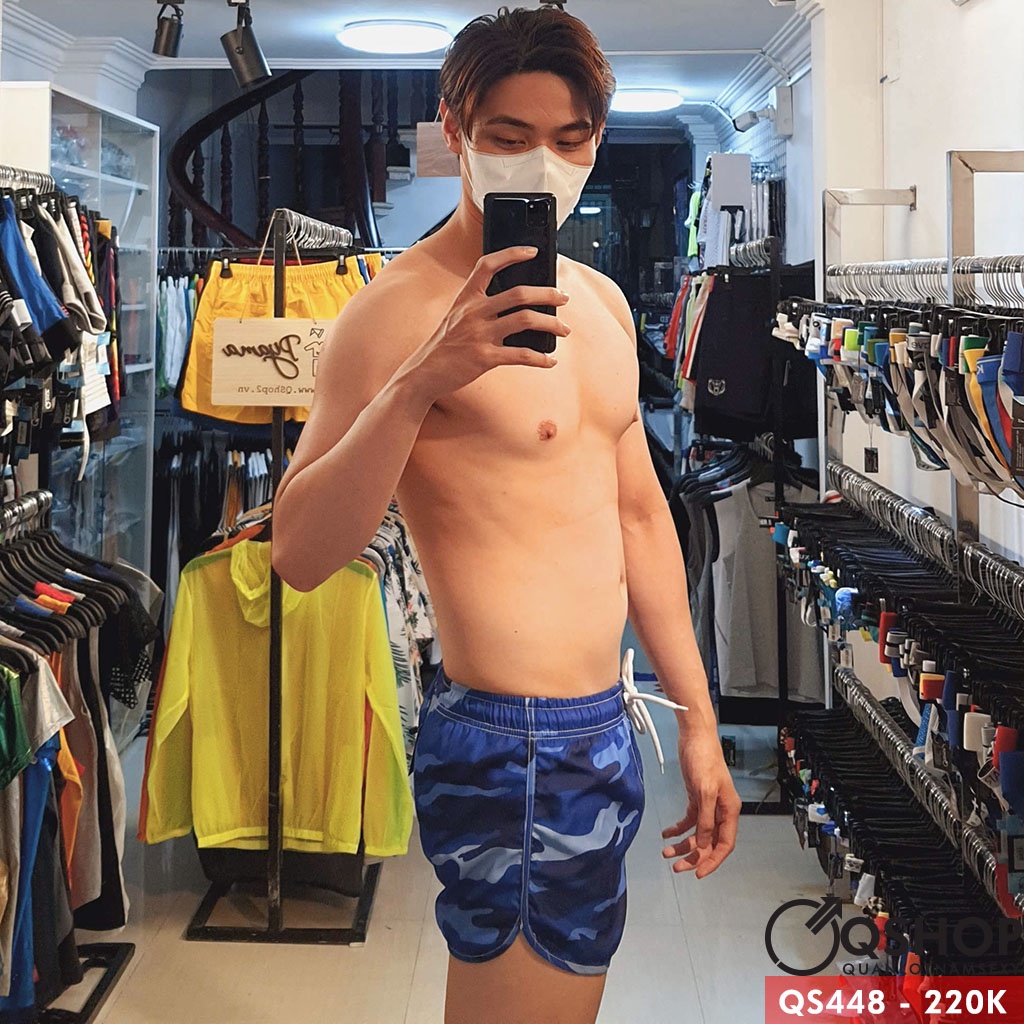 QUẦN SHORT ĐI BIỂN LÍNH VẢI DÙ QSHOP QS448