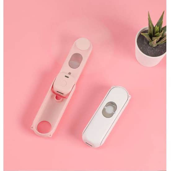 Quạt Cầm Tay Tích Hợp Phun Sương,Kiêm Sạc dự phòng - Gấp gọn mini