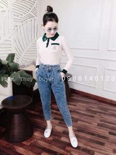 ÁO LEN CỔ BẺ