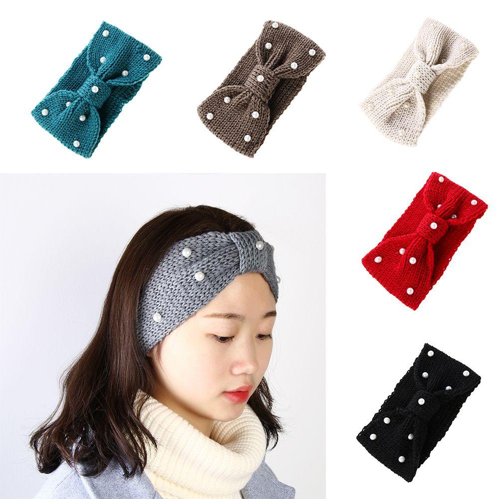 Băng Đô Đan Len Thắt Nơ Thời Trang Cho Nữ