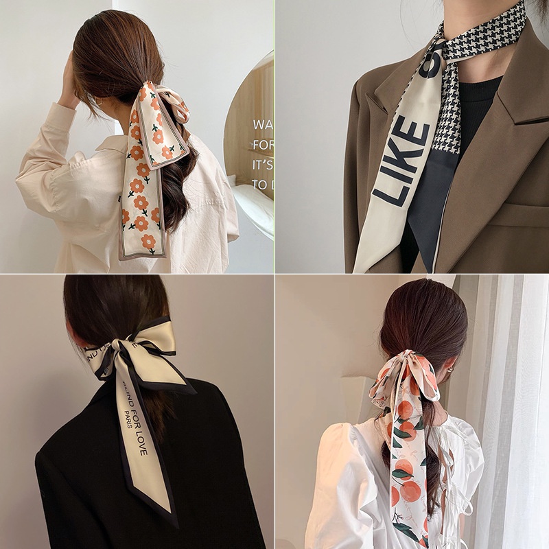 Khăn Lụa Buộc Tóc Thắt Nơ Phong Cách Pháp Mới
