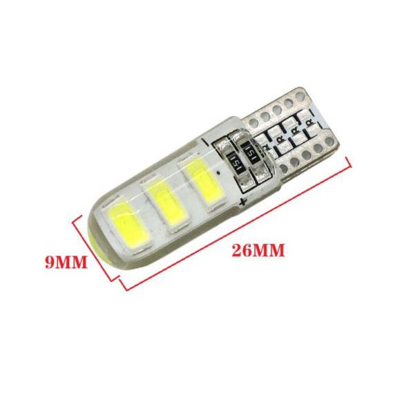 1 bóng led T10, đèn led t10 (silicone 5630) gắn demi xi nhan xe máy, ô tô