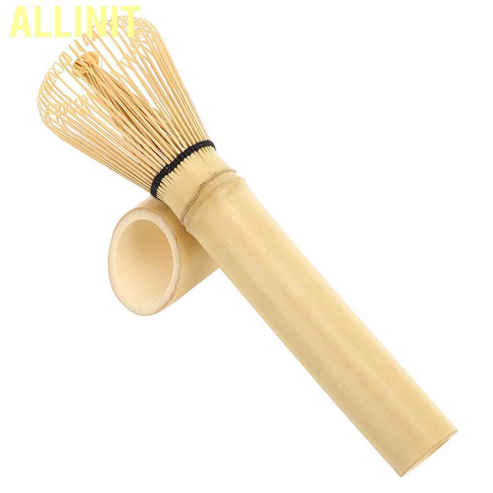 Allinit Natural Bamboo Chasen Matcha Green Tea Whisk Long Handle Powder Brush Tool