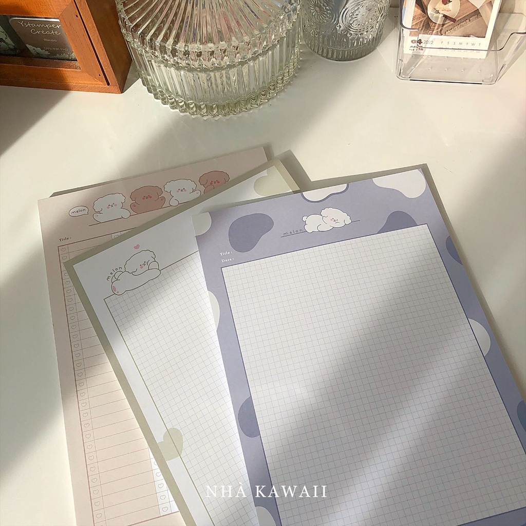 Giấy take note B5 120gsm Inamazy Melon hình gấu đáng yêu