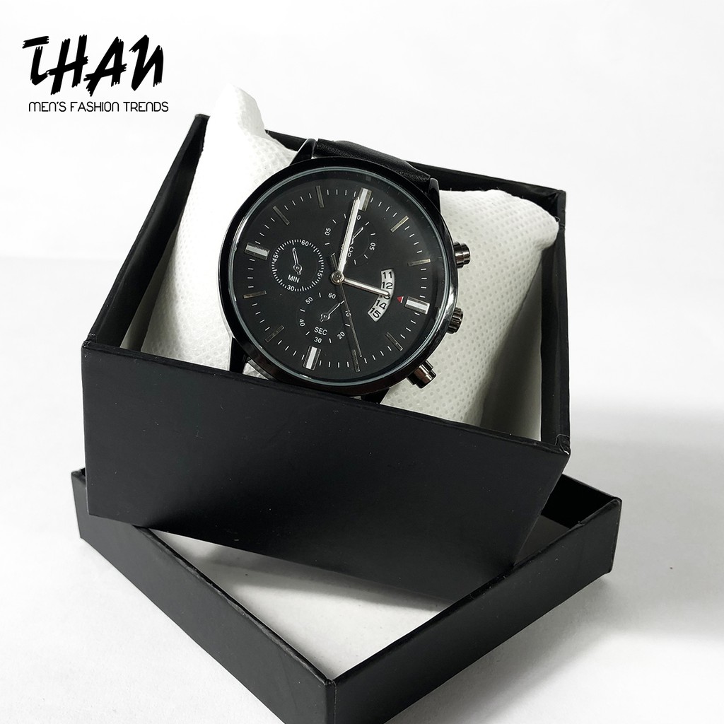 Đồng hồ Nam Giá Rẻ ARLANCH dây da màu đen cao cấp sang trọng lịch lãm chống nước, kính cường lực chống xước - Tặng hộp | BigBuy360 - bigbuy360.vn
