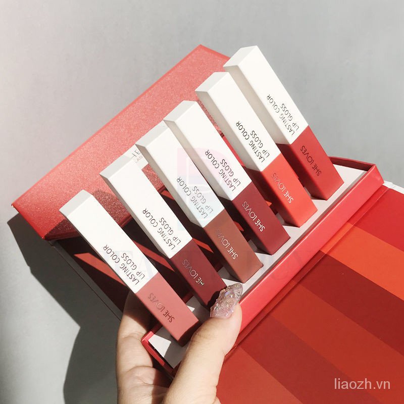 Set 6 son môi dạng lỏng chứa thành phần dưỡng ẩm chống nước độc đáo 6130 | BigBuy360 - bigbuy360.vn