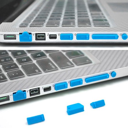 Bộ 13 Nút Chống Bụi Laptop USA store - Set 13 nút silicon đậy lỗ cắm rainbowsuit chống bụi cho laptop