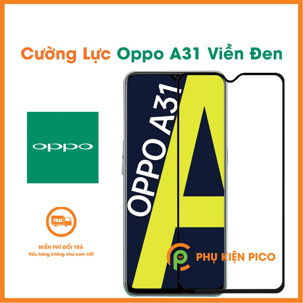 Kính cường lực Oppo A31 full màn hình viền đen siêu mỏng độ cứng 9H - Dán màn hình Oppo A31