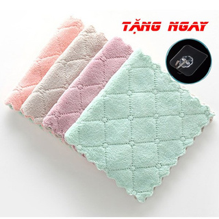 Combo 10 Khăn lau bếp, khăn lau đa năng 2 mặt siêu mềm, siêu thấm hút Kích thước 16x27cm