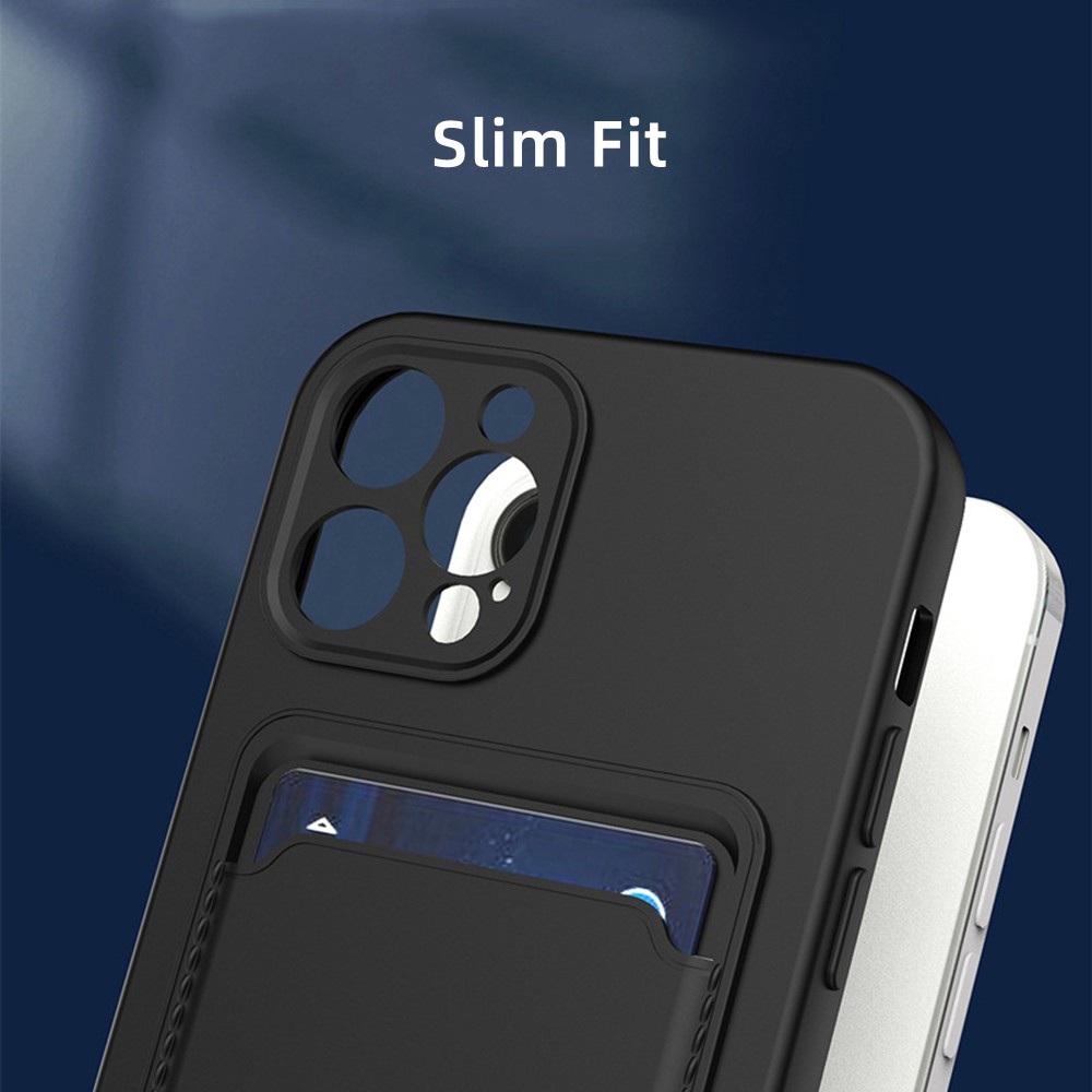 Ốp Điện Thoại Silicon Mềm Chống Sốc Ngăn Đựng Thẻ Cho Iphone 12 11 Pro Max Xs Max Xr X 7 8 Plus 12 Pro Max Mini Se 2
