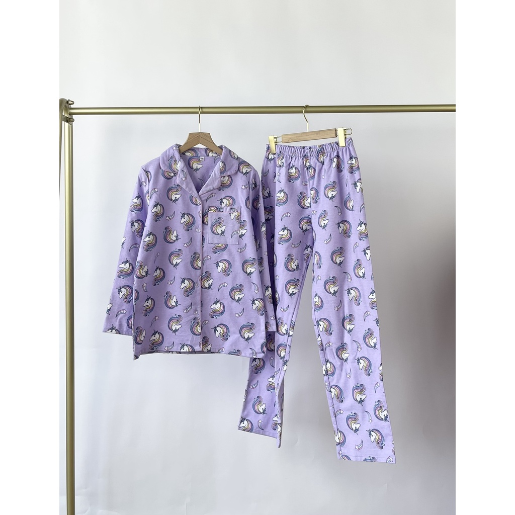 Pyjamas Cotton Flannel Hoạ Tiết Kute Xuất Nhật