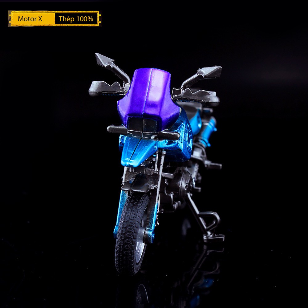 Mô Hình PUBG Xe Motor X Skin Xanh Dương Tặng Kèm Móc Khóa Mũ 3