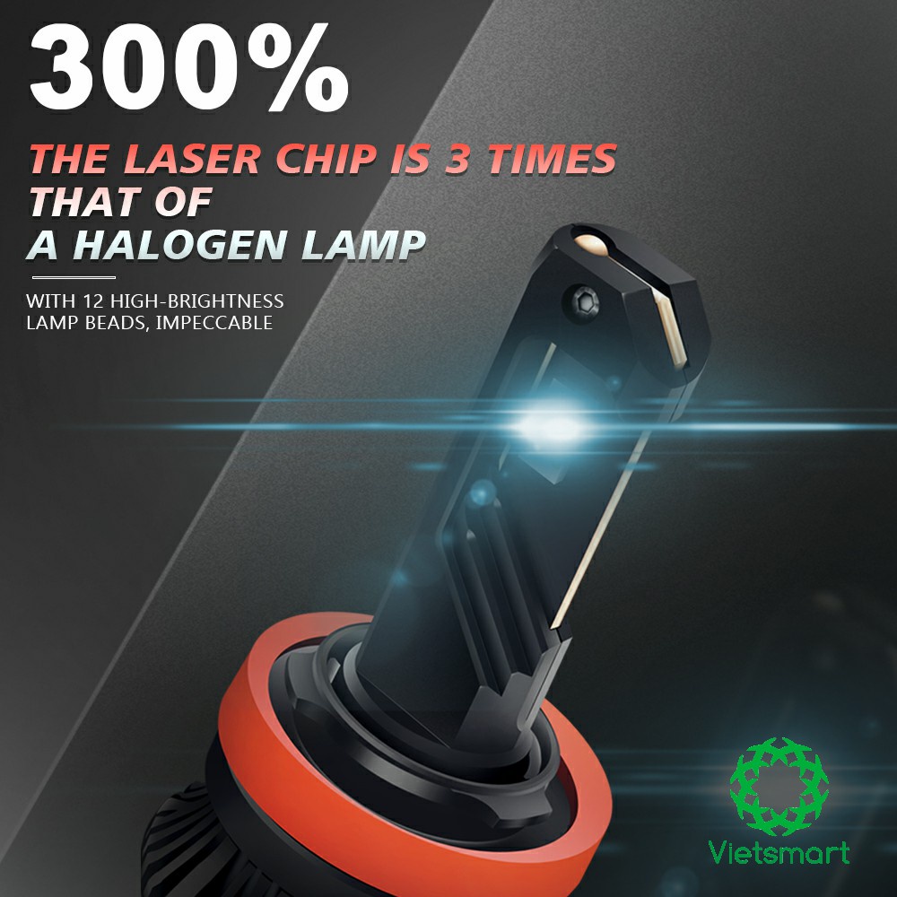 Đèn pha LED Unilight S11 100W 20000LM chip LED LASER 3570 6 NHÂN hiệu suất cao cho ô tô