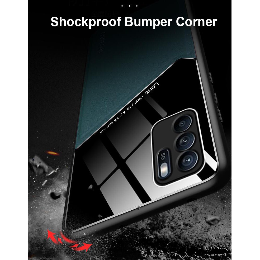 Ốp điện thoại da tích hợp sắt chống sốc bảo vệ cho Oppo Reno 6z 5g