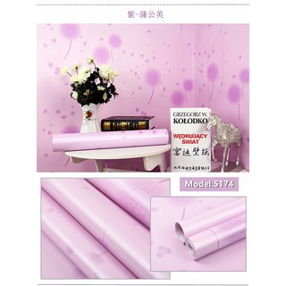 [Sale Sốc Xả Kho] Giấy Dán Tường Bồ Công Anh Tím 0.45*10m