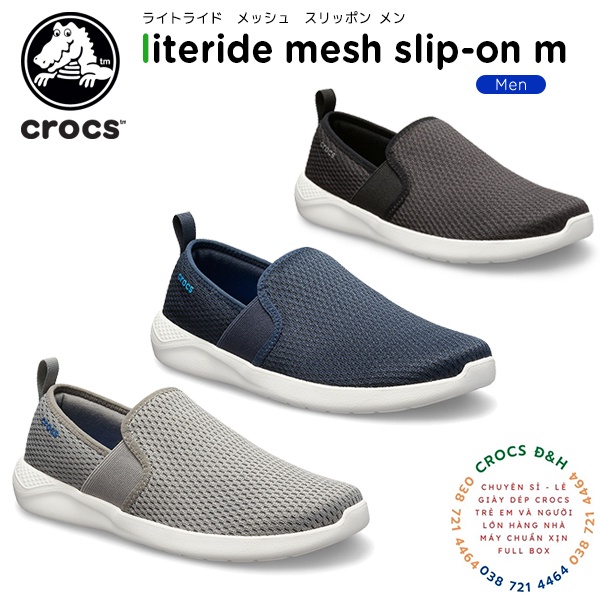 Giày  vải, giày lười vải lưới cá sấu literide mesh slip on đi bộ, đi chơi, đi làm, chống hôi chân cho nam